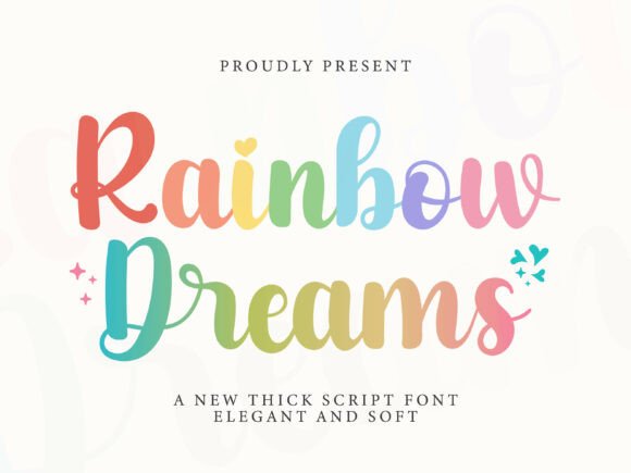 Rainbow Dreams: A Bold Script Font for Vibrant Designs
